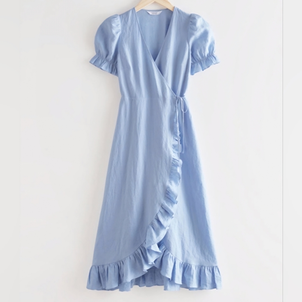 & Other Stories Blue Linen Dress